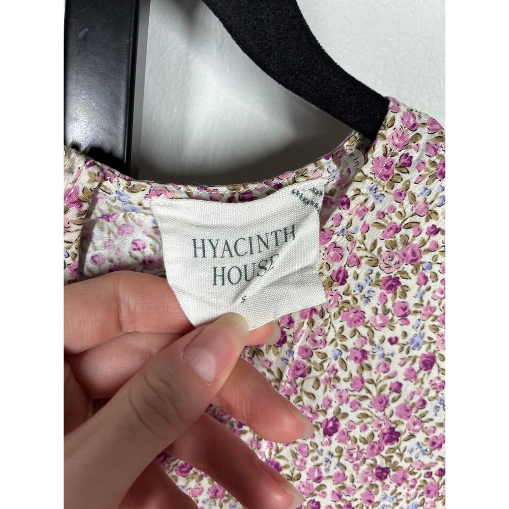 Hyacinth House Peplum Blouse Womens Small Pink Floral Ditsy Mia Top Tuckernuck - Picture 7 of 8
